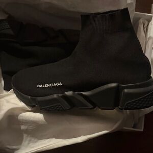 Balenciaga Black Knit High-Top Sneakers